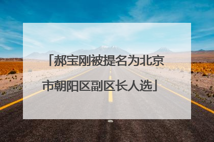 郝宝刚被提名为北京市朝阳区副区长人选