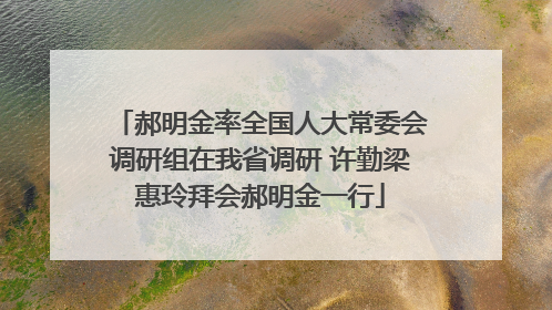 郝明金率全国人大常委会调研组在我省调研 许勤梁惠玲拜会郝明金一行