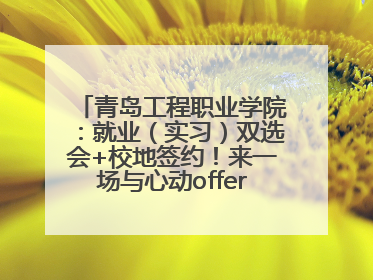 青岛工程职业学院：就业（实习）双选会+校地签约！来一场与心动offer的双向奔赴！