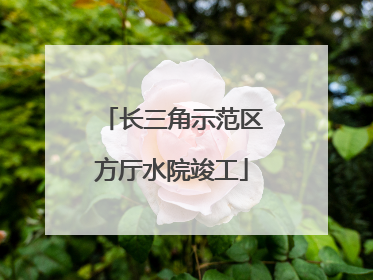 长三角示范区方厅水院竣工