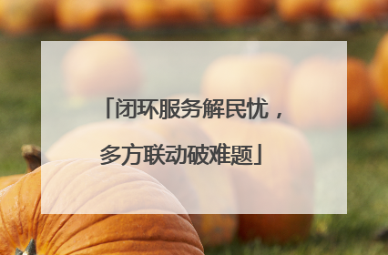 闭环服务解民忧，多方联动破难题