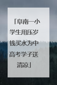 阜南一小学生用压岁钱买水为中高考学子送清凉