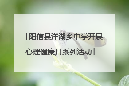 阳信县洋湖乡中学开展心理健康月系列活动