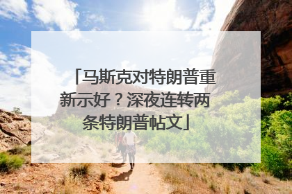 马斯克对特朗普重新示好？深夜连转两条特朗普帖文