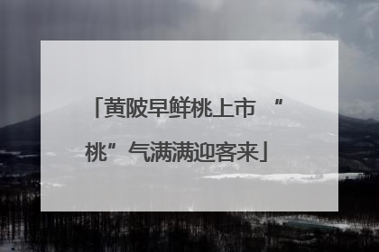 黄陂早鲜桃上市 “桃”气满满迎客来