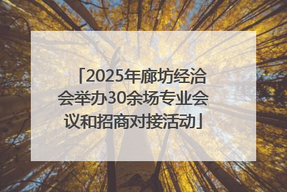 2025年廊坊经洽会举办30余场专业会议和招商对接活动