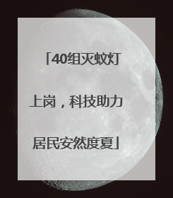40组灭蚊灯上岗，科技助力居民安然度夏