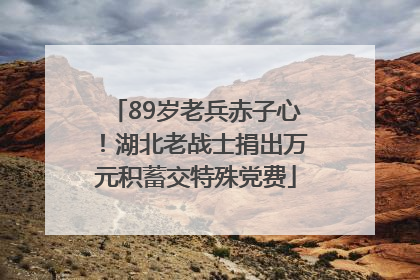 89岁老兵赤子心！湖北老战士捐出万元积蓄交特殊党费